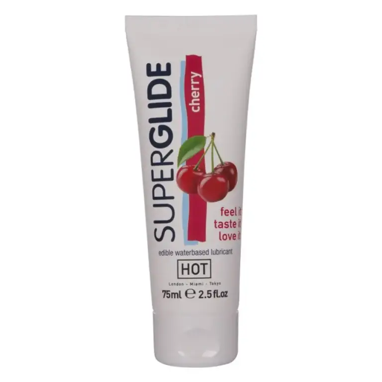 HOT - Superglide Lubricante Comestible Cereza 75ml - Suave y Delicioso