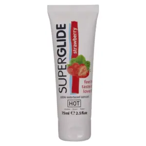 HOT - Superglide Lubricante Comestible Fresa 75ml Premium