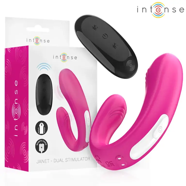 INTENSE - Estimulador y Vibrador Dual Rosa con Control Remoto