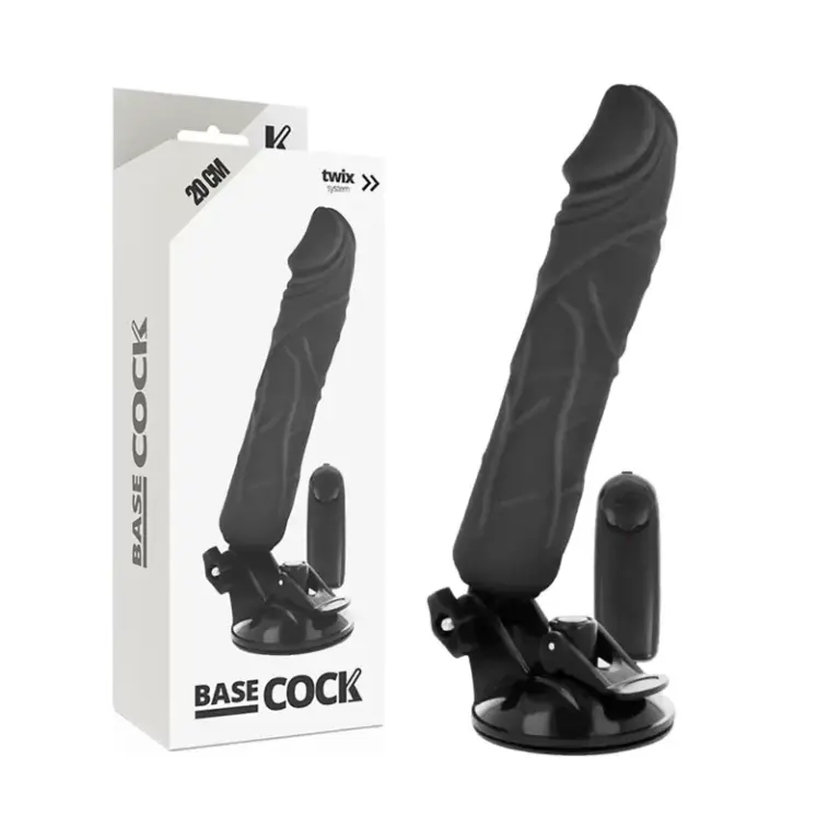 BASECOCK - Vibrador Realístico Control Remoto Negro 20 cm Premium
