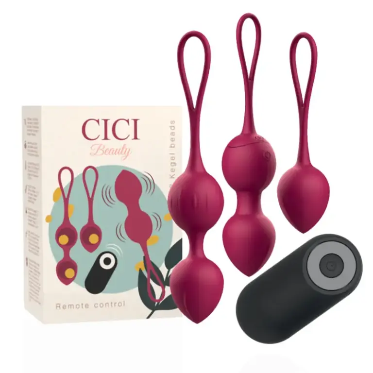 CICI BEAUTY - Premium Silicone 3 Vibrating Kegel Beads Control Remoto