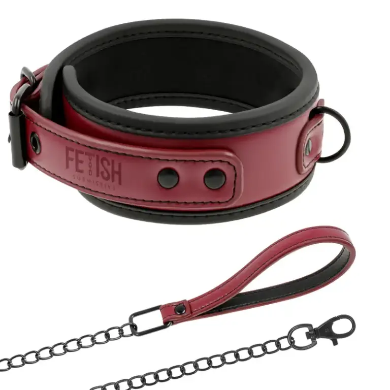Fetish Submissive - Collar BDSM con Cadena Premium y Neopreno