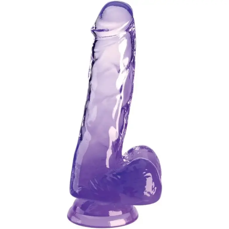 KING COCK - CLEAR PENE REALÍSTICO CON TESTÍCULOS 13.5 CM MORADO - vista principal