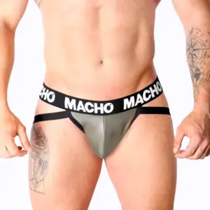 MACHO - Jock Cuero Gris Beige L | Nuevo Diseño Sensual