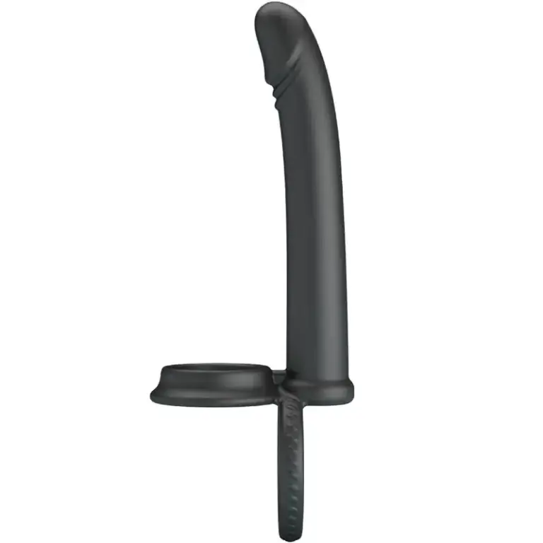 PRETTY LOVE - Anillo Doble Pene Negro para Doble Penetración Profesional