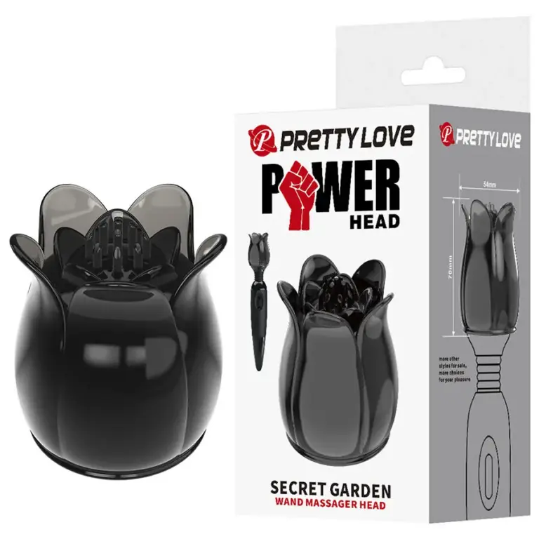 Pretty Love - Cabezal Masajeador Negro Original y Ergonómico
