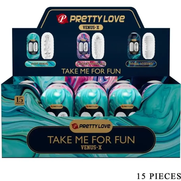 PRETTY LOVE - VENUS X 15 Masturbadores Masculinos Premium Silicona