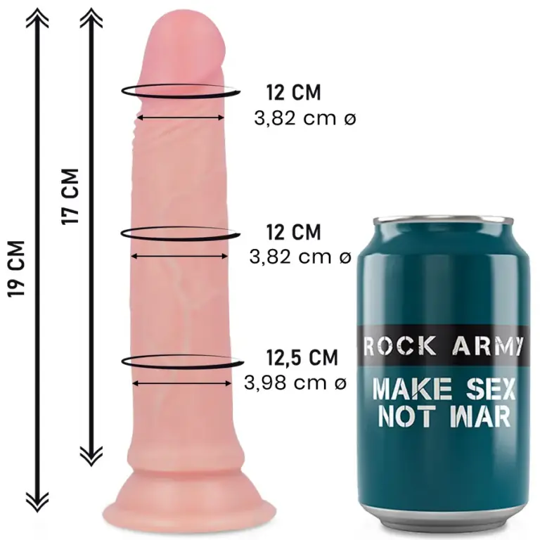 ROCKARMY - AVENGER DILDO REALÍSTICO LIQUID SILICONE 19 CM -O- 3.98 CM - vista principal