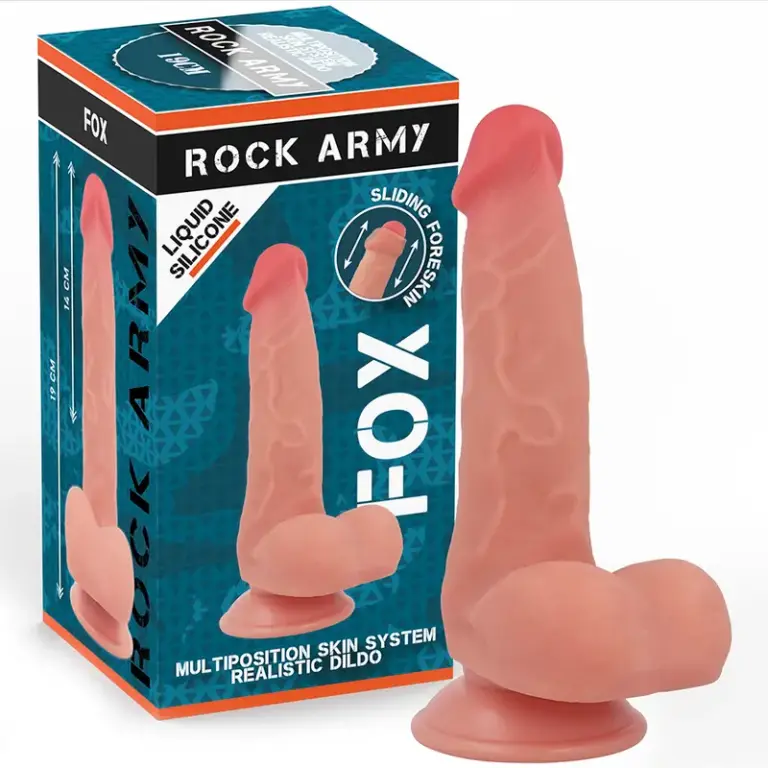 ROCKARMY - FOX DILDO REALISTA DDUAL DENSITY LIQUID SILICONE 19 CM -O- 3.2 CM - vista principal