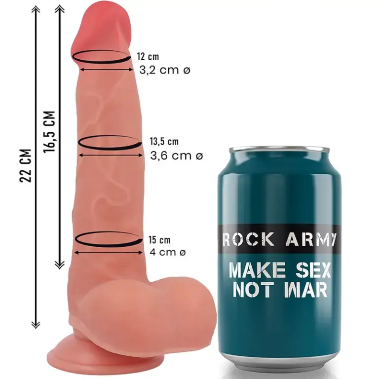 ROCKARMY - RANGER DILDO REALISTA DUAL DENSITY LIQUID SILICONE 22 CM -O- 3.6 CM - vista 3