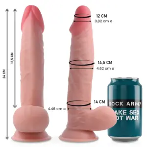 ROCKARMY - SHERMAN DILDO REALISTA DUAL DENSITY 24 CM -O- 4.62 CM - vista 3