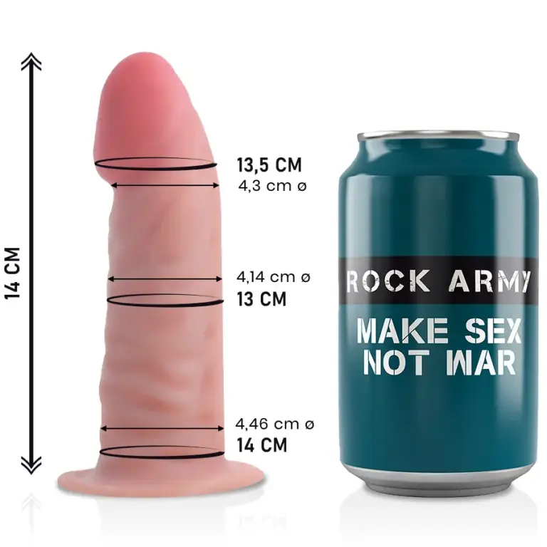 ROCKARMY - Tiger Dildo Realista Dual Density 14 cm - 4.46 cm - vista principal