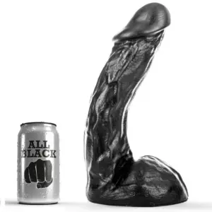 ALL BLACK - Dong 28 cm Original y Curvado para Placer Total