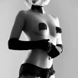 BIJOUX - Burlesque Shiny Nipple Covers Premium con Lazo