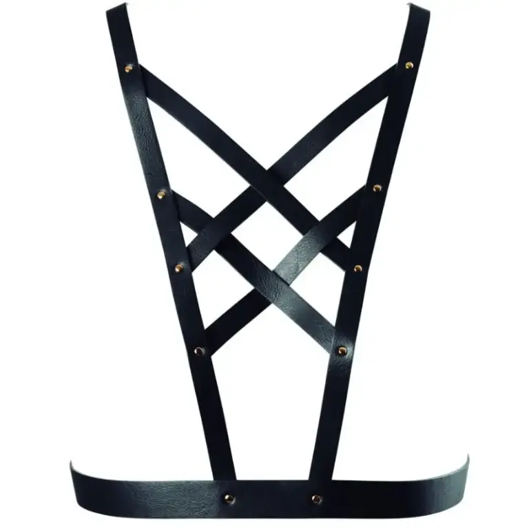 Bijoux Indiscrets - Arnés Cruzado Maze con Cuello Negro Premium - vista principal