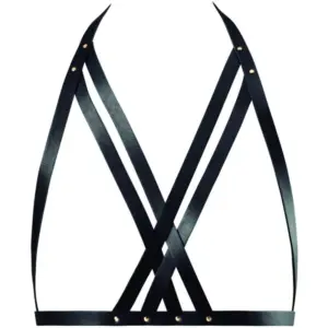 Bijoux Indiscrets - Halter Bra Harness Black Profesional y Ajustable