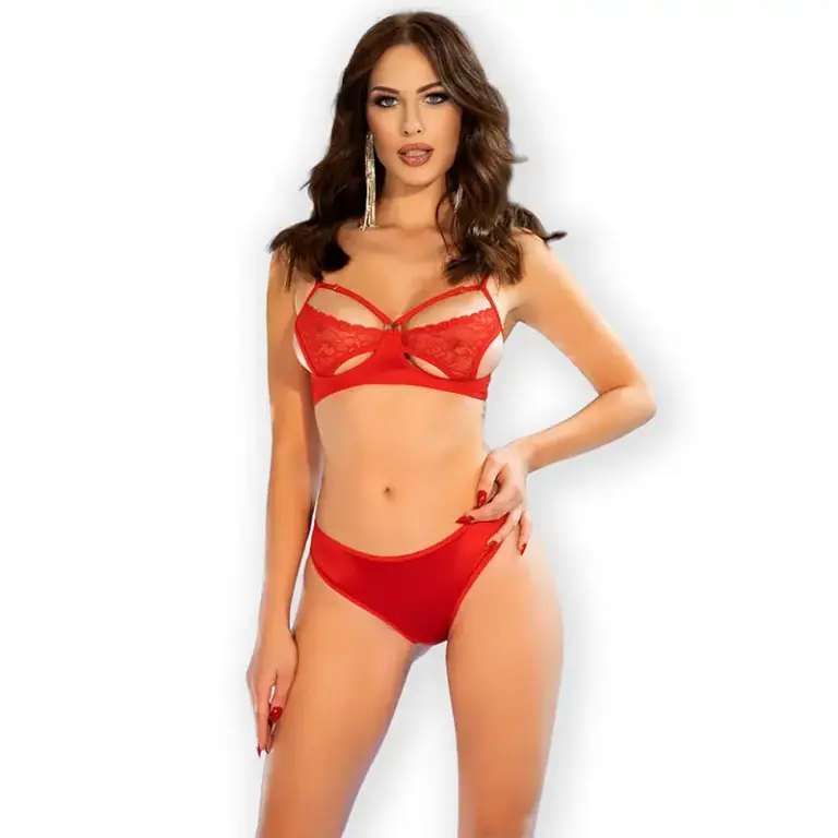 CHILIROSE - Set Lencería Elegante CR 4676 Rojo Premium - vista principal