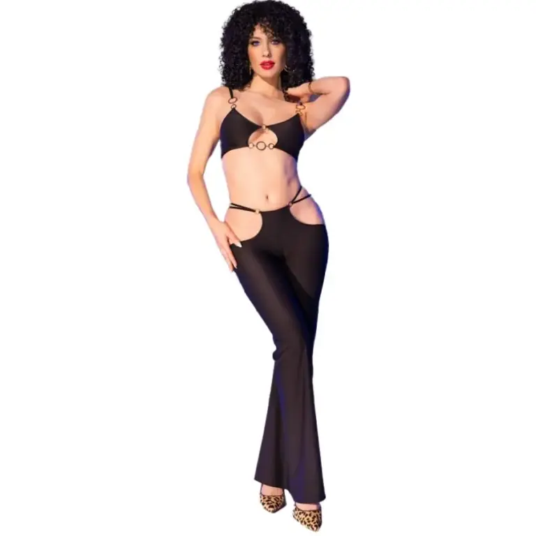 CHILIROSE - Set Top y Leggings Elegante con Accesorios Dorados - vista principal