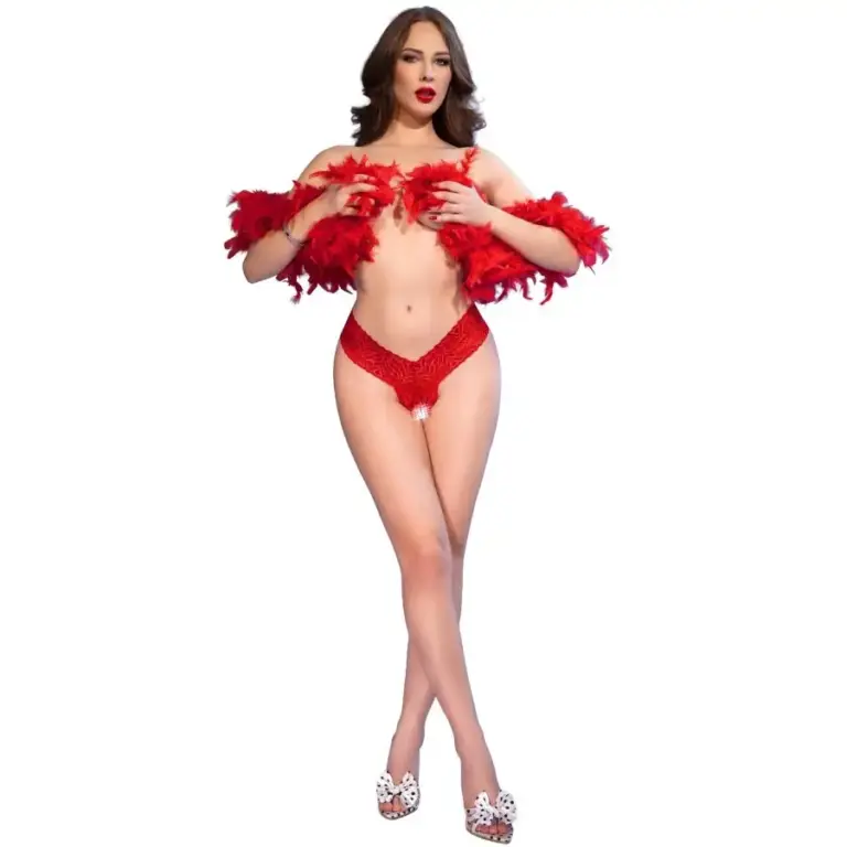 CHILIROSE - CR 4885 Red Open-Crotch Thongs L | Seducción Premium - vista principal