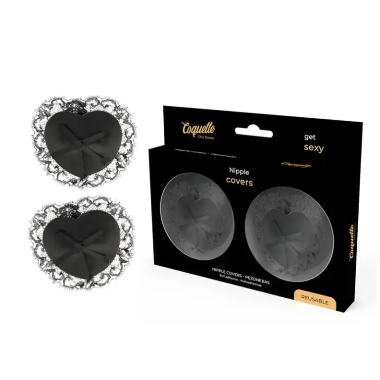 Coquette Chic Desire - Nipple Covers Lace Black Premium Elegancia - vista principal