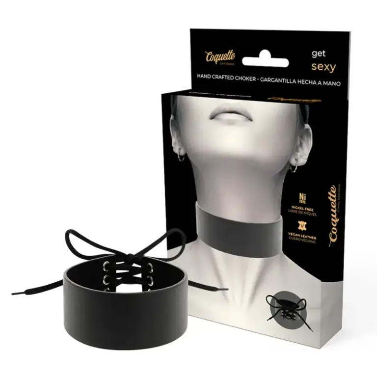 Coquette - Choker de Cuero Vegano Original para BDSM