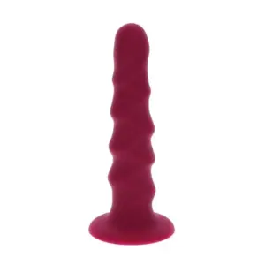 GET REAL - RIBBED DONG 12 CM RED | Premium Silicona