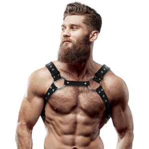 FETISH - Arnés de Pecho Eco-Cuero Masculino Premium con Studs
