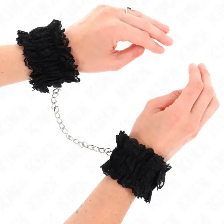 KINK - Lace Elastic Wrist Restraints Profesional en Negro