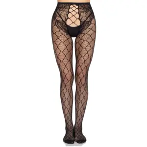 LEG AVENUE - Tights Crotchless Premium Black - Seducción Total