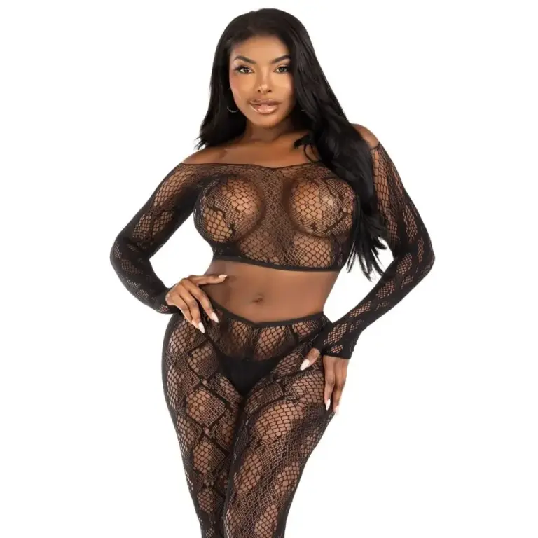 LEG AVENUE - Crop Top Python Sexy Original - Talla Única - vista principal