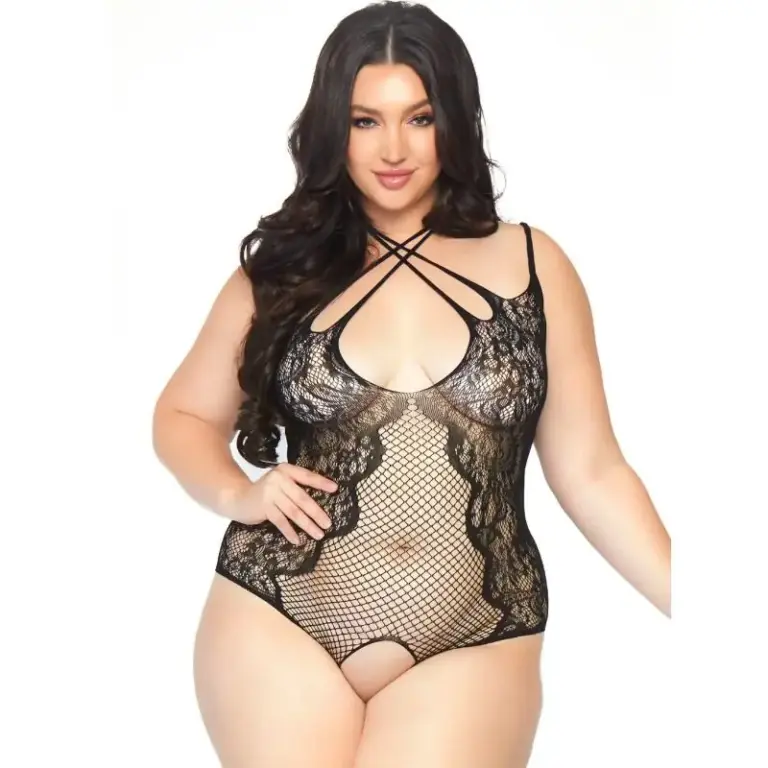 LEG AVENUE - Crotchless Teddy Premium 1X-2X - vista principal