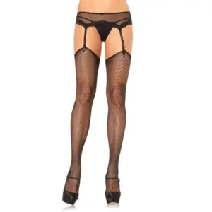 LEG AVENUE - Medias de red sin silicona autoadhesiva premium