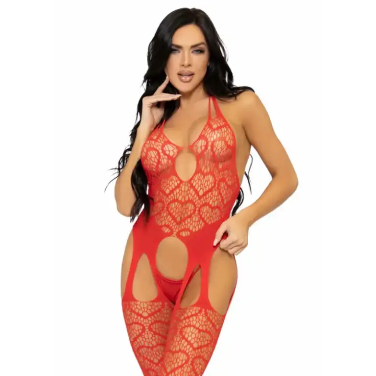 LEG AVENUE - Bodystocking Sexy y Original en Rojo - vista principal