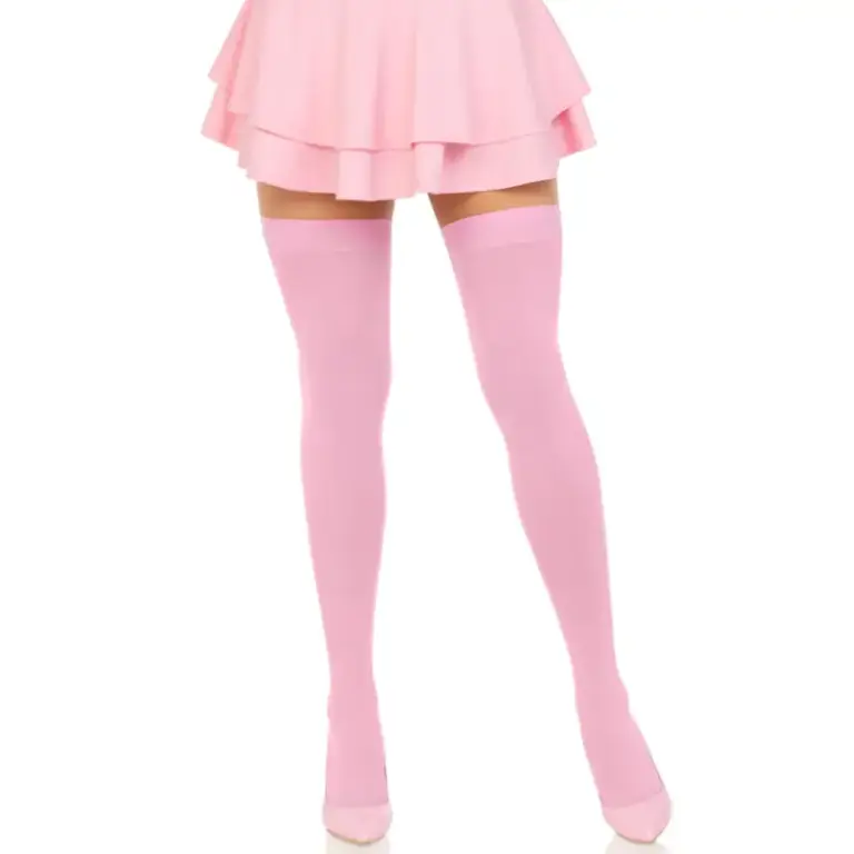 LEG AVENUE - Nylon Thigh Highs Pink Original Premium - vista principal