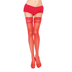 LEG AVENUE - RED TIGHTS WITH SELF-ADHESIVE LACE