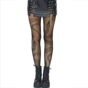Leg Avenue - Stockings Net Snakes Black Original Estilo Único