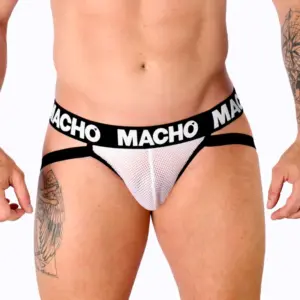 MACHO - JOCK MX26X1 Jockstrap Blanco Semi-Translúcido