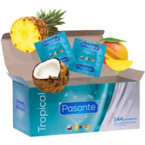 Pasante - Condoms Tropical Flavors 144 Unidades Premium