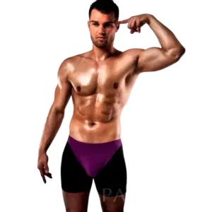 PASSION - BOXER 009 LILAC/BLACK EROTIC LINGERIE S/M