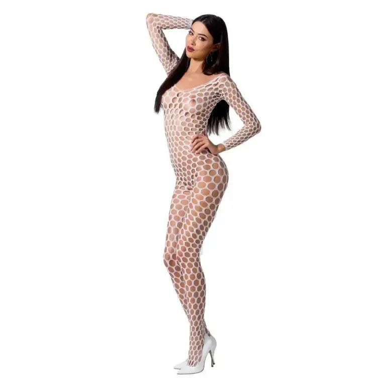 PASSION - Bodystocking Sexy BS077 Blanco Original - vista principal