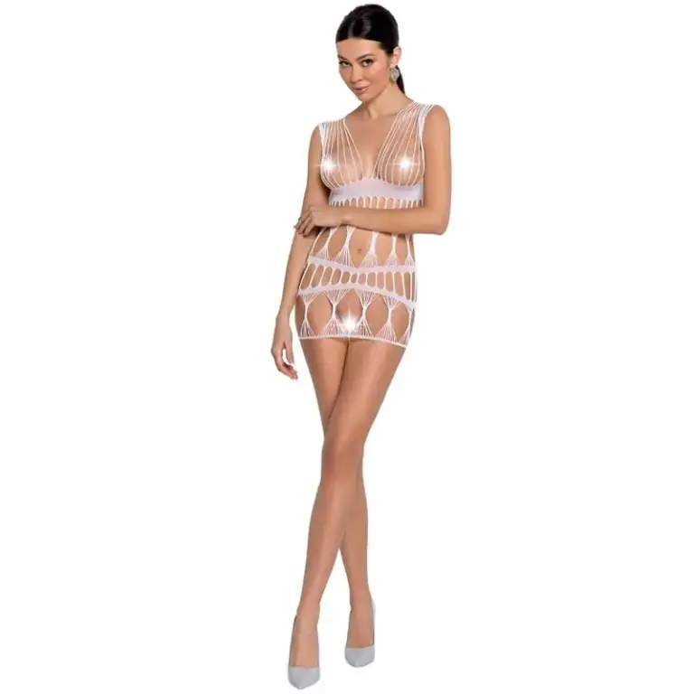 PASSION - Bodystocking Mujer BS089 Blanco Premium Sexy - vista principal