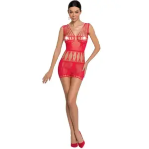 PASSION - Bodystocking Sexy Red BS090 para Mujer Original