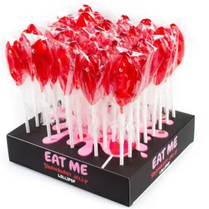 SECRETPLAY - Vagina Lollipops Premium de Fresa - Display 40 Unidades