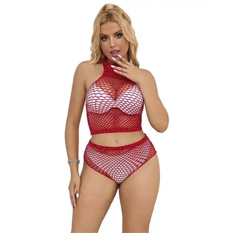SUBBLIME - Fishnet Set con Diamantes Rosa | Original y Sexy - vista principal