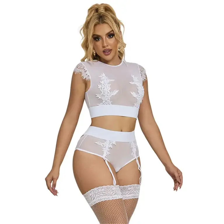 SUBBLIME - Sujetador y Pantys con Liga Blanco L/XL | Elegancia Premium - vista principal