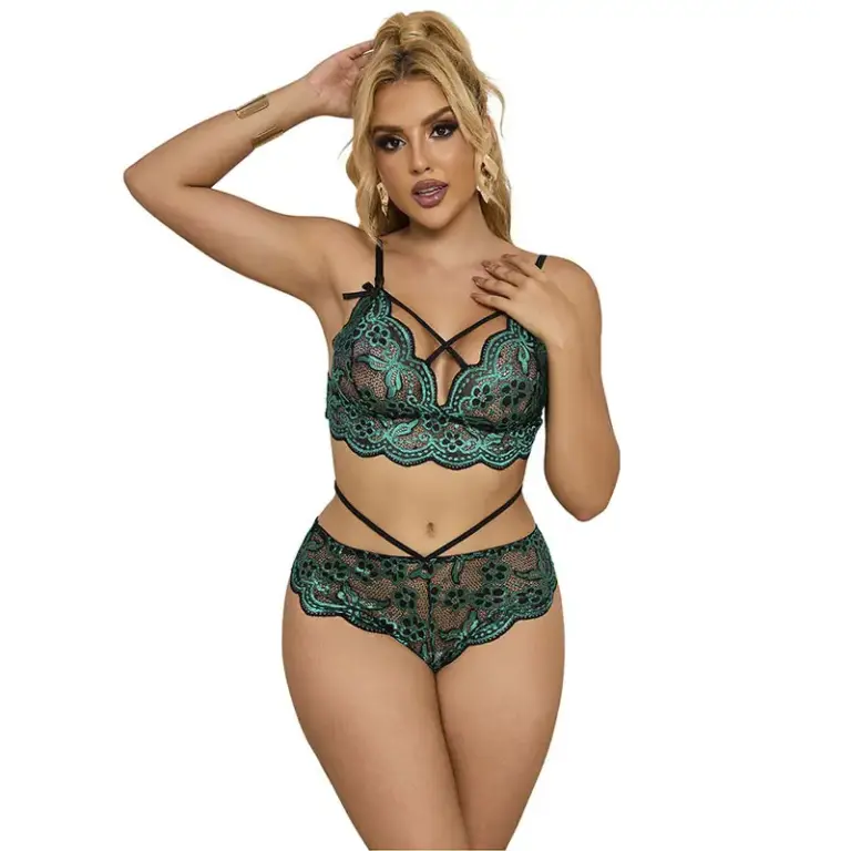 SUBBLIME - Sujetador y Panties Lencería Verde Premium S/M - vista principal