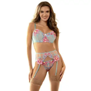 SUBBLIME - Sujetador Bordado Floral y Cinturilla Rosa S/M