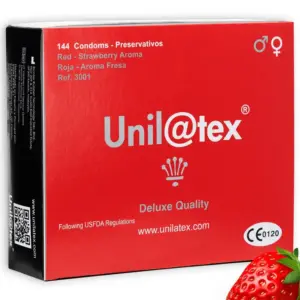 UNILATEX - Preservativos de Fresa Premium 144 Unidades