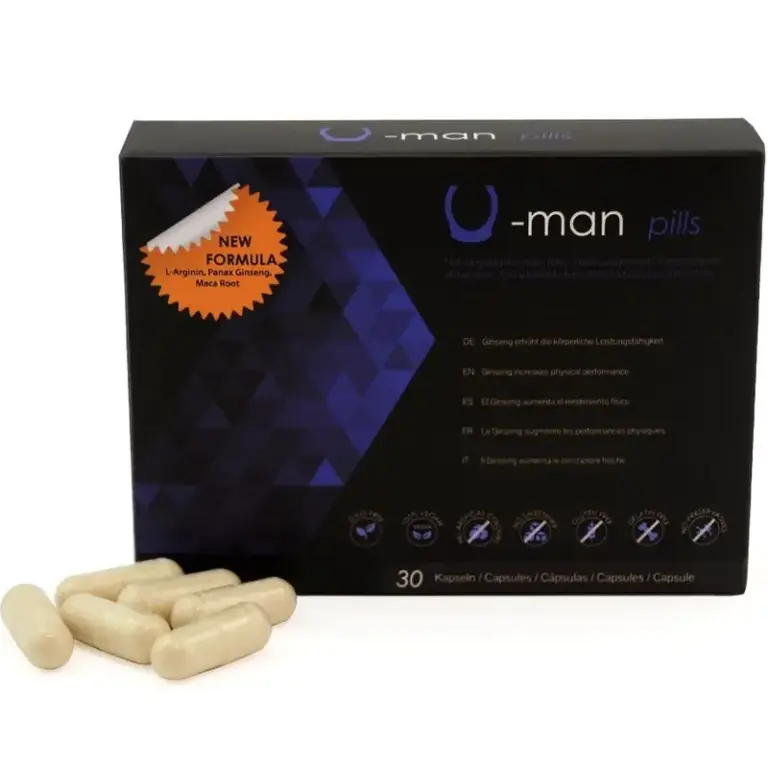 500 Cosmetics | U-Man complemento alimenticio masculino, 30 cápsulas