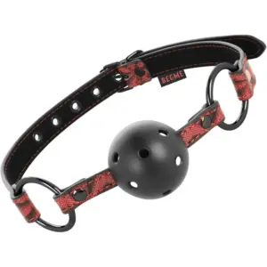 BEGME - Gag de Cuero Vegano Rojo Profesional para BDSM